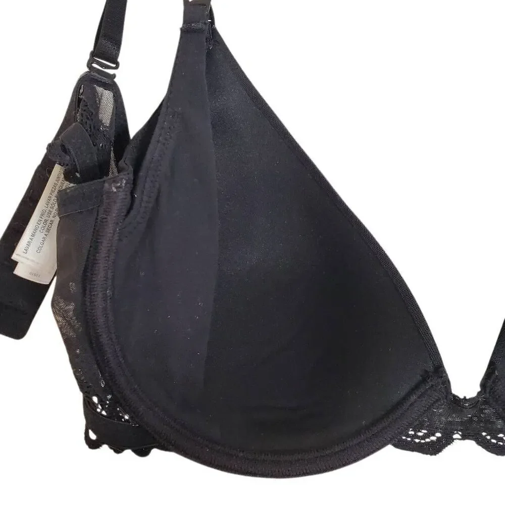 Natori Private Luxuries Lace Trim Underwire Maternity Nursing Bra Black Size 38C